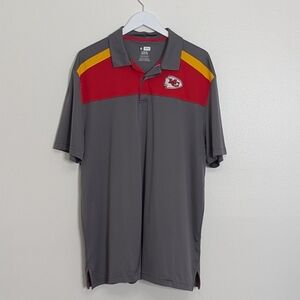 Kansas City Chiefs Polo Men 2XL Gray NFL Short Sleeve